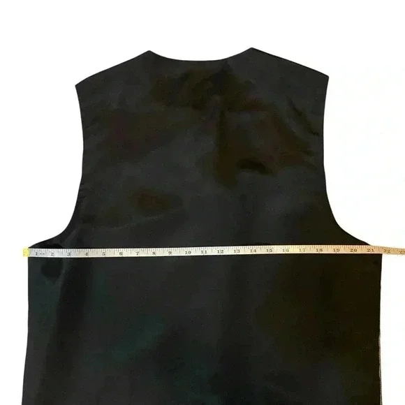 Hutspah Men's Vest Black-Grey Stripe 5 Buttons Black Lining Size L - Picture 9 of 12